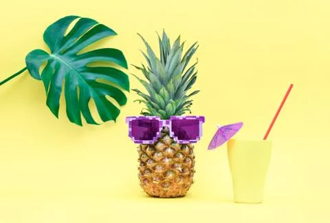 Pineapple funny summer concept Stock Photos