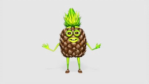 Pineapple Gesture Loop on Alpha Channel Stock Footage 152151050