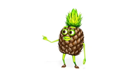 Pineapple Gesture Loop on White Background 库存影片 151890038