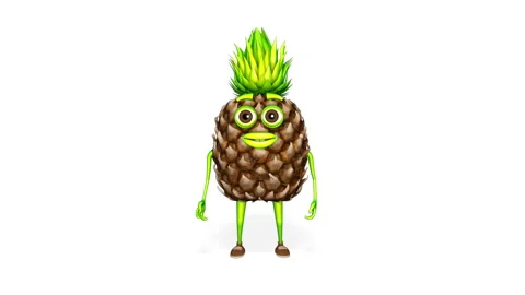 Pineapple Gesture Loop on White Background Stock Footage 162819917