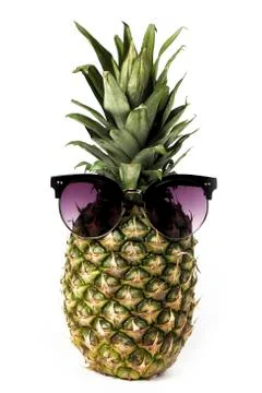 Pineapple in glasses Stock Photos