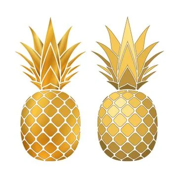Pineapple gold icon Stock Illustration