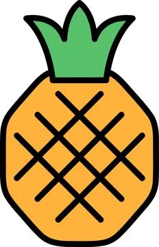 A pineapple with a green leaf on top 스톡 일러스트