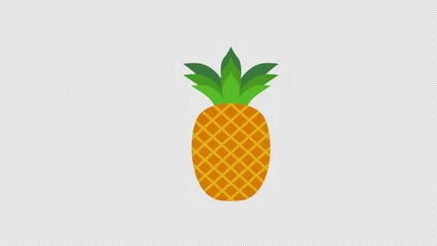 A pineapple with green leaves icon concept loop animation video with alpha .. Stock Footage 270157074