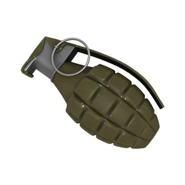 Pineapple Grenade on White Stock Illustration