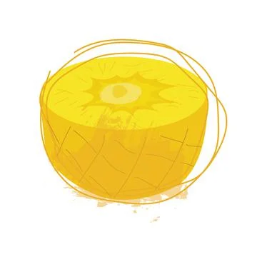 Pineapple half isolated on a white background. Stock Illustration