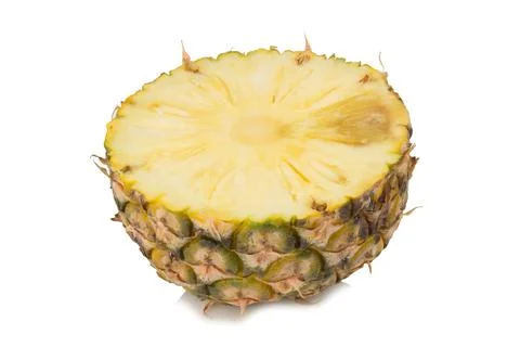 Pineapple half isolated on white background Stock Photos