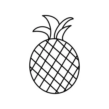 Pineapple hand drawing Isolated on a white background. Stock Illustration