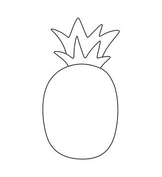 Pineapple hand drawn line icon, outline tropic fruit vector sign, linear styl 스톡 일러스트