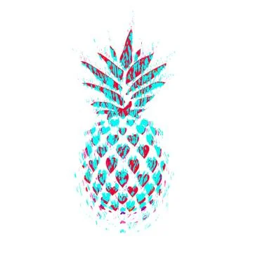 Pineapple. Hand drawn vector illustration Stock Illustration