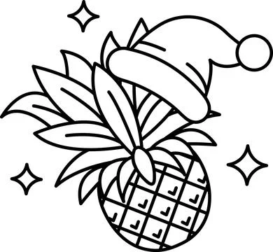 A pineapple with a hat on top 스톡 일러스트