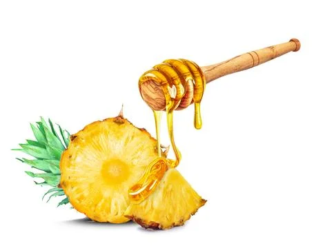 Pineapple with honey Stock Photos