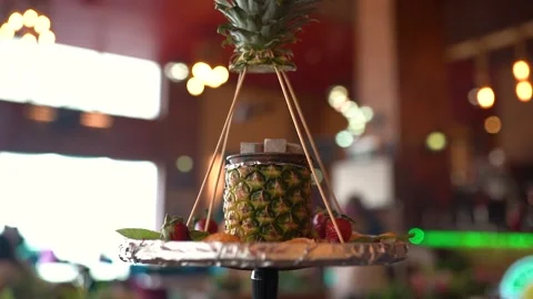 Pineapple hookah Stock Footage 196198962