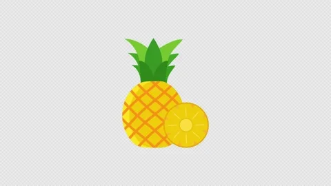 Pineapple Icon Animation. tropical fruit. loop animation with alpha channel,  Stock Footage 213107079