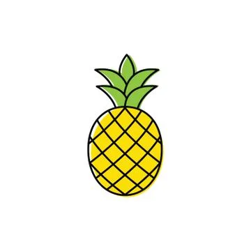 Pineapple icon. black vector sign Stock Illustration