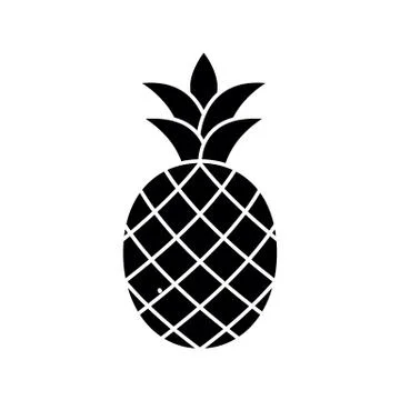 Pineapple icon. black vector sign Stock Illustration