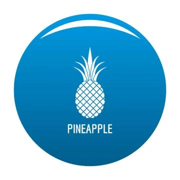 Pineapple icon blue vector Illustrazione stock