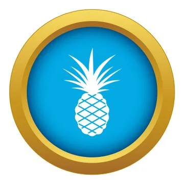 Pineapple icon blue vector isolated 스톡 일러스트