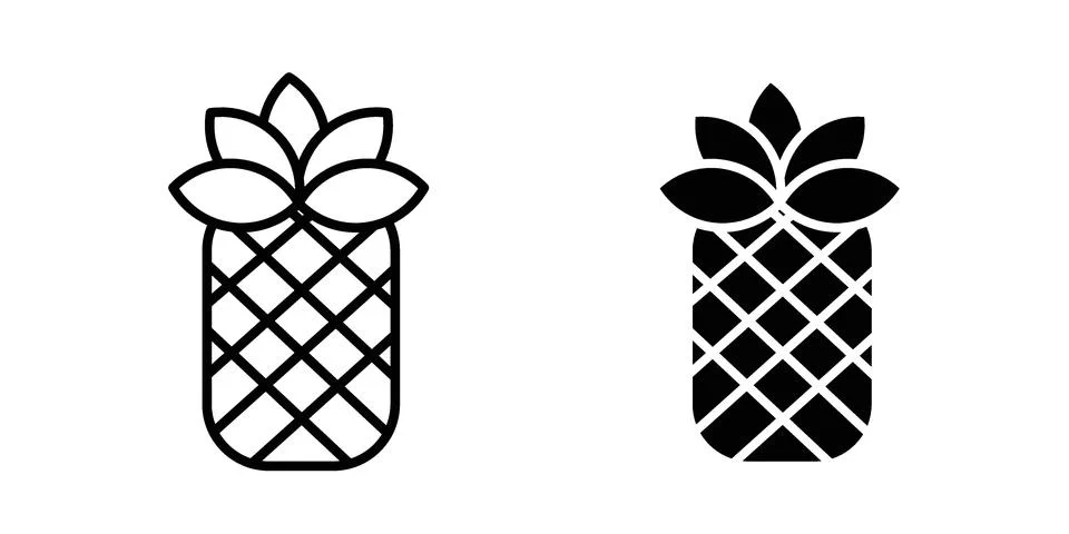 Pineapple icon bundle for website design projects Stock-Illustration