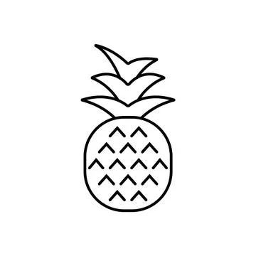 Pineapple icon element of fruit icon for mobile concept and web apps. Thin li Stock Illustration