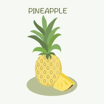 Pineapple icon in flat style Isolated Stock Illustration