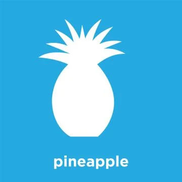 Pineapple icon isolated on blue background Stock Illustration