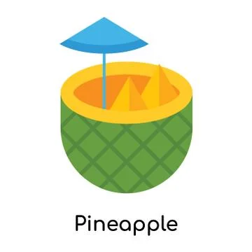 Pineapple icon isolated on white background Free Stock Illustration