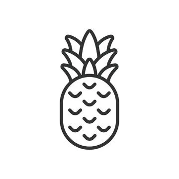 Pineapple, icon in line design. Pineapple, tropical fruit, pineapple slice Stock Illustration