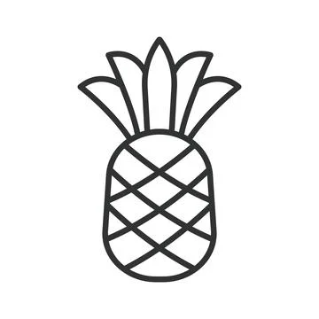 Pineapple icon in line design. pineapple tropical fruit food fresh organic sweet イラスト素材