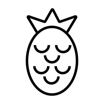 Pineapple icon line isolated on white background. Black flat thin icon on m.. Stock Illustration
