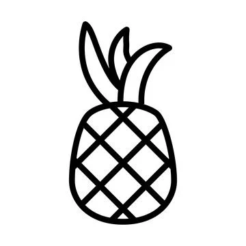 Pineapple icon line isolated on white background. Black flat thin icon on m.. イラスト素材