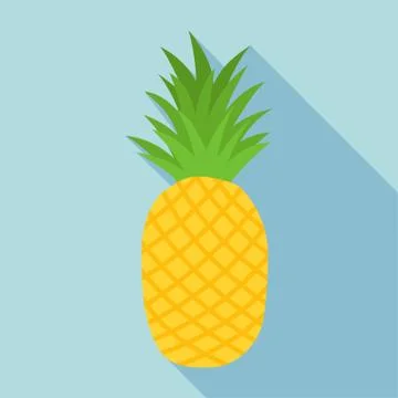 Pineapple icon with long shadow Stock Illustration