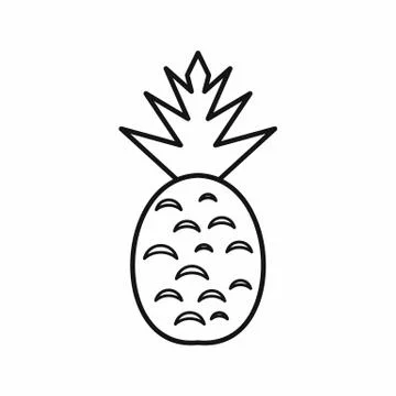 Pineapple icon, outline style Stock Illustration
