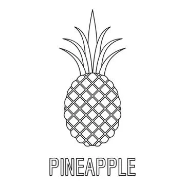 Pineapple icon, outline style. Stock Illustration