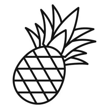 Pineapple icon, outline style Stock Illustration