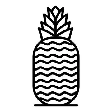 Pineapple icon, outline style Stock Illustration