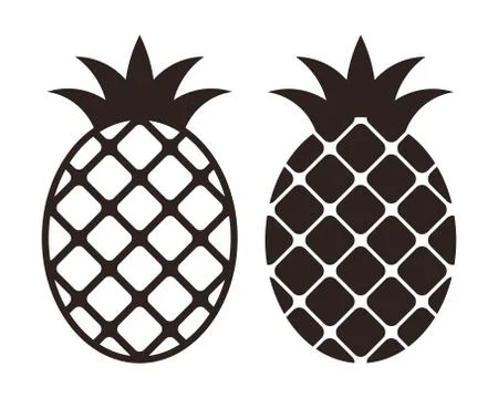 Pineapple icon set isolated on white background Stock Illustration
