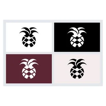 Pineapple Icon Set Logo Designs Ilustración de archivo