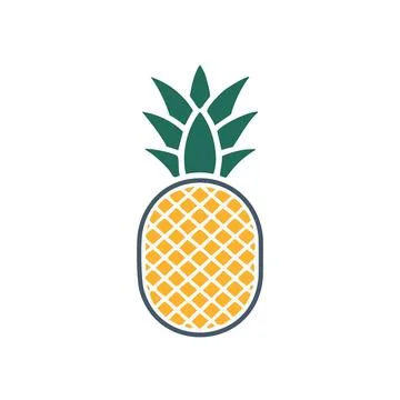 Pineapple icon. Simple yellow pineapple icon, perfect for tropical designs. Stock Illustration