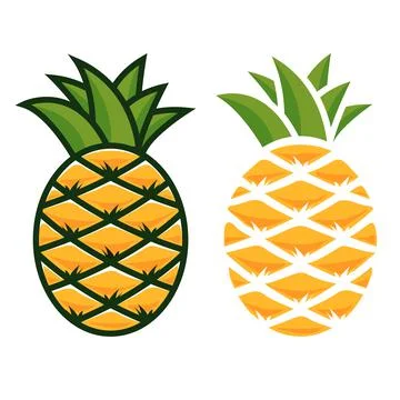 Pineapple icon. Two types of pineapple for your design. Stock Illustration