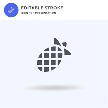 Pineapple icon vector, filled flat sign, solid pictogram isolated on white, l Illustrazione stock