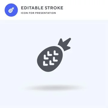 Pineapple icon vector, filled flat sign, solid pictogram isolated on white, logo Illustrazione stock