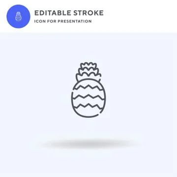 Pineapple icon vector, filled flat sign, solid pictogram isolated on white, logo Stock Illustration