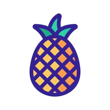 Pineapple icon vector. Isolated contour symbol illustration 스톡 일러스트