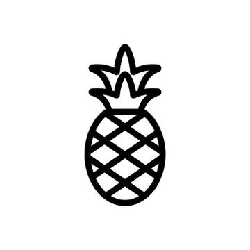 Pineapple icon vector outline illustration Stock Illustration