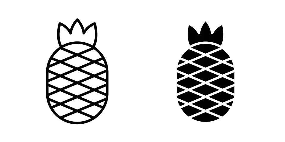 Pineapple icon vector, symbol, logo illustrations Stock Illustration
