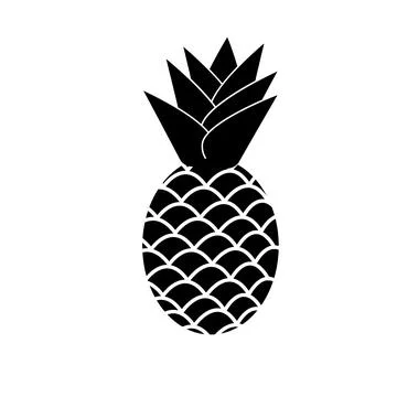 Pineapple icon on white background. black pineapple sign. flat style. Stock Illustration