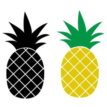 Pineapple icon on white background. flat style.  Pineapple Tropical icon for Stock Illustration