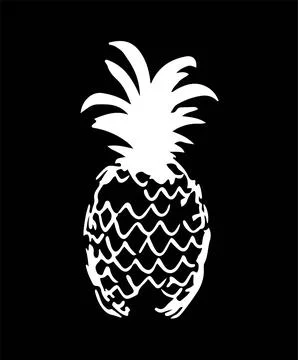 Pineapple icon on white background Stock Illustration