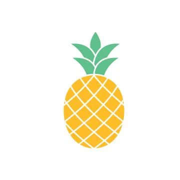 Pineapple icon. yellow vector sign Stock Illustration
